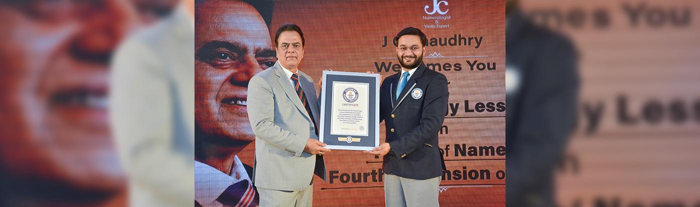 J C Chaudhry honoured with Guinness World Record in Numerology